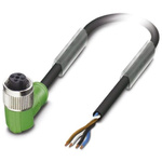 Phoenix Contact Right Angle Female 4 way M12 to Unterminated Sensor Actuator Cable, 10m