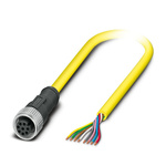 Phoenix Contact Straight Female 8 way M12 to Unterminated Sensor Actuator Cable, 5m
