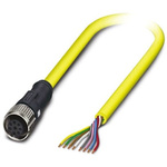 Phoenix Contact Straight Female 8 way M12 to Unterminated Sensor Actuator Cable, 2m