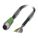 Phoenix Contact Male 8 way M12 to Unterminated Sensor Actuator Cable, 3m