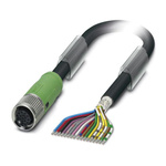 Phoenix Contact Female 17 way M12 to Sensor Actuator Cable, 10m
