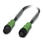 Phoenix Contact Male 5 way M12 to Female 5 way M12 Sensor Actuator Cable, 3m