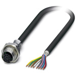 Phoenix Contact Straight Female 8 way M12 to Unterminated Sensor Actuator Cable, 2m