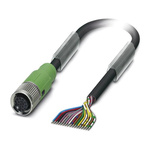 Phoenix Contact Female 17 way M12 to Sensor Actuator Cable, 5m