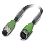 Phoenix Contact Male 8 way M12 to Female 8 way M12 Sensor Actuator Cable, 600mm