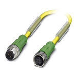 Phoenix Contact Male 4 way M12 to Female 4 way M12 Sensor Actuator Cable, 600mm