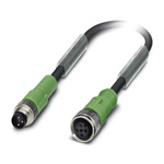 Phoenix Contact Male 3 way M8 to Female 3 way M12 Sensor Actuator Cable, 1.5m