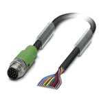 Phoenix Contact Male 12 way M12 to 12 way Unterminated Sensor Actuator Cable, 5m