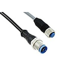 TE Connectivity Straight Female 8 way M12 to Straight Male 8 way M12 Sensor Actuator Cable, 1.5m