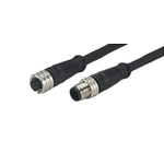 ifm electronic Female 3 way M12 to Male 3 way M12 Sensor Actuator Cable, 300mm