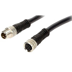 Brad from Molex Straight Female 4 way M8 to Straight Male 4 way M8 Sensor Actuator Cable, 2m