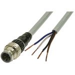 Omron Straight Male 4 way M12 to Unterminated Sensor Actuator Cable, 1m