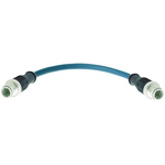 Harting Straight Male 4 way M12 to Straight Male 4 way M12 Sensor Actuator Cable, 3m
