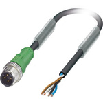 Phoenix Contact Straight Male 4 way M12 to Unterminated Sensor Actuator Cable, 1.5m