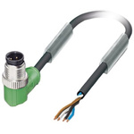 Phoenix Contact Right Angle Male 4 way M12 to Sensor Actuator Cable, 3m