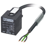 Phoenix Contact Straight Female 3 way DIN 43650 Form A to Unterminated Sensor Actuator Cable, 1.5m