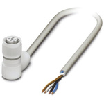 Phoenix Contact Right Angle Female 4 way M12 to Unterminated Sensor Actuator Cable, 5m