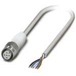 Phoenix Contact Straight Female 5 way M12 to Unterminated Sensor Actuator Cable, 5m