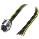 Phoenix Contact Straight Female 4 way M12 to Unterminated Sensor Actuator Cable, 5m