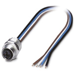 Phoenix Contact Straight Female 4 way M12 to Unterminated Sensor Actuator Cable, 5m