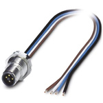Phoenix Contact Straight Male 4 way M12 to Unterminated Sensor Actuator Cable, 5m