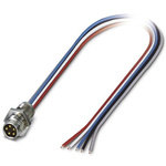 Phoenix Contact Straight Male 5 way M8 to Unterminated Bus Cable, 5m