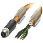 Phoenix Contact Straight Male 4 way M12 to Unterminated Sensor Actuator Cable, 5m
