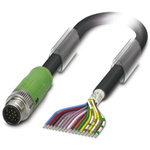 Phoenix Contact Straight Male 17 way M12 to Unterminated Sensor Actuator Cable, 10m
