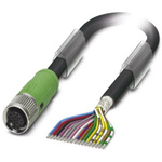 Phoenix Contact Straight Female 17 way M12 to Unterminated Sensor Actuator Cable, 5m