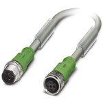 Phoenix Contact Male 3 way M12 to Female 3 way M12 Sensor Actuator Cable, 1.5m