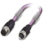Phoenix Contact Straight Female 5 way M12 to Straight Male 5 way M12 Bus Cable, 300mm