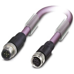 Phoenix Contact Female 2 way M12 to Straight Male 2 way M12 Bus Cable, 300mm