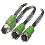 Phoenix Contact Straight Male 4 way M12 to Straight Female 4 way M12 Sensor Actuator Cable, 300mm