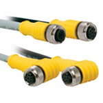 Turck Straight Female 12 way M12 to Right Angle Male M12 Sensor Actuator Cable, 1m