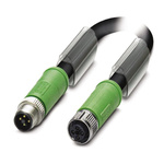Phoenix Contact Straight 4 way M12 to Straight 4 way M12 Sensor Actuator Cable, 600mm