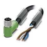 Phoenix Contact Right Angle Female 4 way M12 to Unterminated Sensor Actuator Cable, 1m