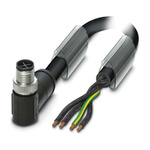 Phoenix Contact Right Angle Male 4 way M12 to Unterminated Sensor Actuator Cable, 5m