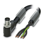 Phoenix Contact Right Angle Male 4 way M12 to Unterminated Sensor Actuator Cable, 2m