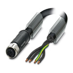 Phoenix Contact Straight Female 4 way M12 to Unterminated Sensor Actuator Cable, 10m