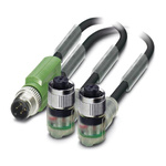 Phoenix Contact Straight Male 5 way M12 to Straight Female 3 way M12 x 2 Sensor Actuator Cable, 3m