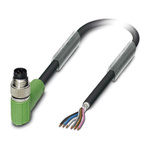 Phoenix Contact Right Angle Male 6 way M8 to Sensor Actuator Cable, 5m