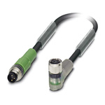 Phoenix Contact Male 3 way M8 to Female 3 way M8 Sensor Actuator Cable, 300mm