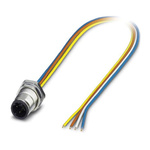 Phoenix Contact Straight Male 4 way M12 to Unterminated Actuator/Sensor Cable, 500mm