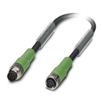 Phoenix Contact Male 5 way M8 to Female 5 way M8 Sensor Actuator Cable, 300mm