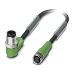 Phoenix Contact Right Angle Male 3 way M12 to Straight Female 3 way M8 Sensor Actuator Cable, 300mm