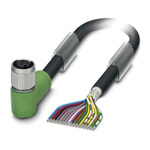 Phoenix Contact Right Angle Female 17 way M12 to Sensor Actuator Cable, 10m