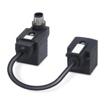 Phoenix Contact Straight Female 4 way DIN 43650 Form A x 2 to Straight Male M12 Sensor Actuator Cable, 150mm