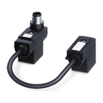 Phoenix Contact Straight Female 4 way DIN 43650 Form BI x 2 to Straight Male M12 Sensor Actuator Cable, 200mm