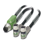 Phoenix Contact Male 3 way M12 to Female 3 way M8 Sensor Actuator Cable, 1.5m
