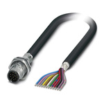 Phoenix Contact Male 12 way M12 to Sensor Actuator Cable, 1m